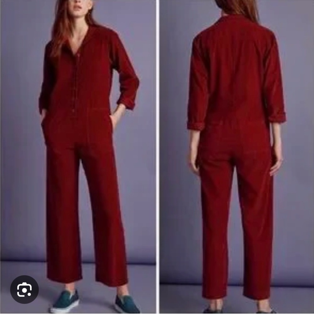 Velvet by Graham & Spencer Red Corduroy Jumpsuit